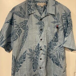 Quiksilver Light Blue Leaf Print Shirt
